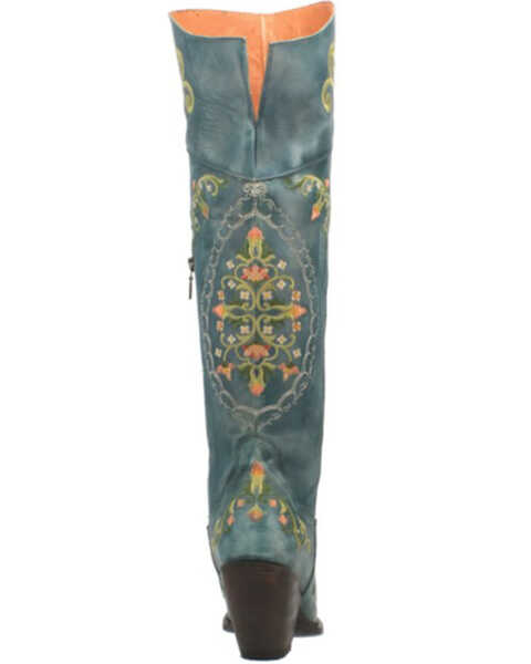 Dan Post Women's Flower Child Tall Boots - Snip Toe, Turquoise, hi-res