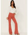 Image #1 - Idyllwind Women's High Risin' Flare Stretch Corduroy Jeans, Brick Red, hi-res