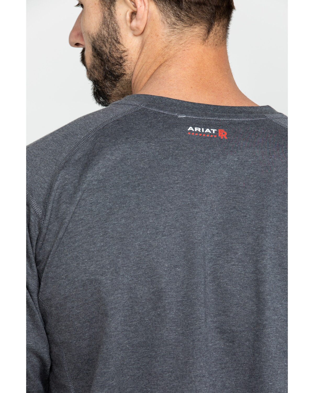Image #5 - Ariat Men's FR Air Henley Long Sleeve Work Shirt, Charcoal, hi-res