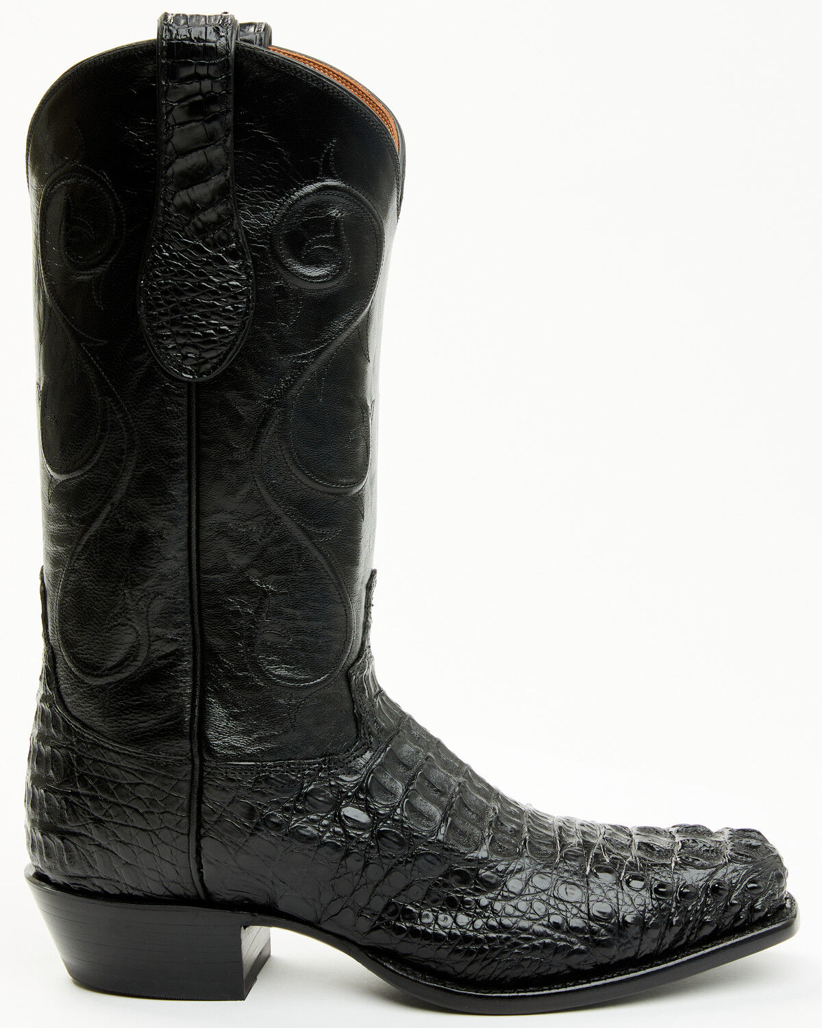 Image #2 - Tony Lama Men's Exotic Hornback Caiman Western Boots - Square Toe, Black, hi-res