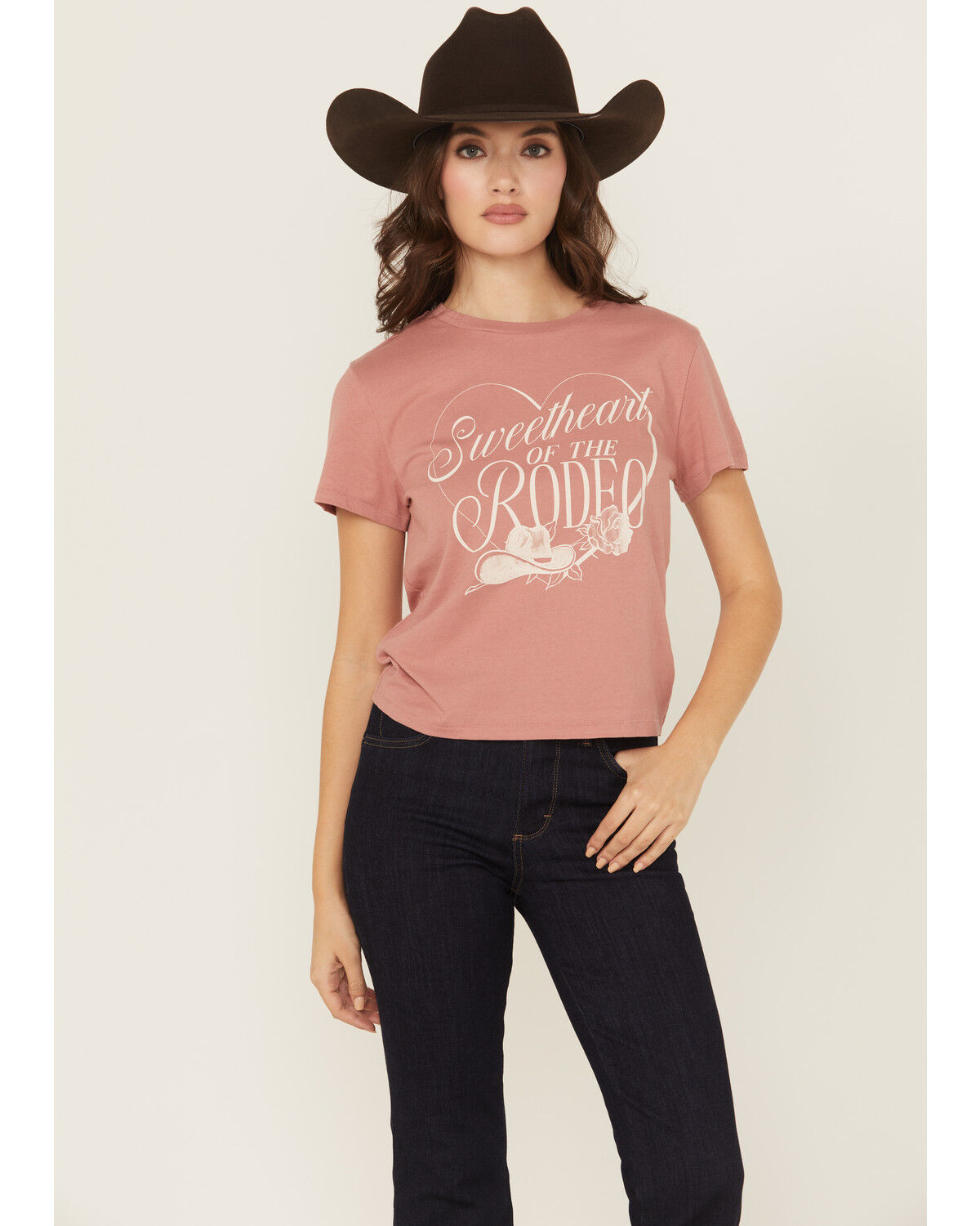 Image #1 - White Crow Women's Sweetheart of the Rodeo Short Sleeve Graphic Tee, Pink, hi-res