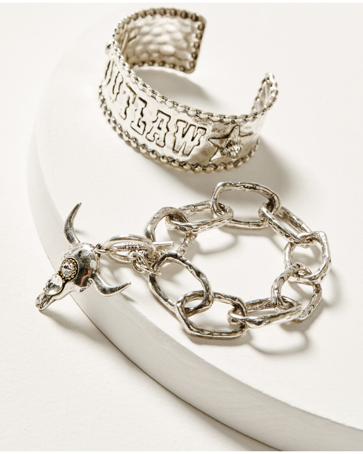 Image #1 - Idyllwind Women's Tyndale Outlaw Cuff Bracelet Set - 2 Piece, Silver, hi-res