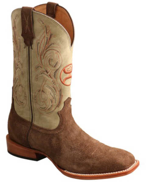 Twisted X Men's HOOey CellSole Full-Grain Leather Western Boots - Broad Square Toe , Brown, hi-res