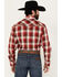 Image #4 - Rock 47 by Wrangler Men's Plaid Print Long Sleeve Snap Western Shirt, Red, hi-res