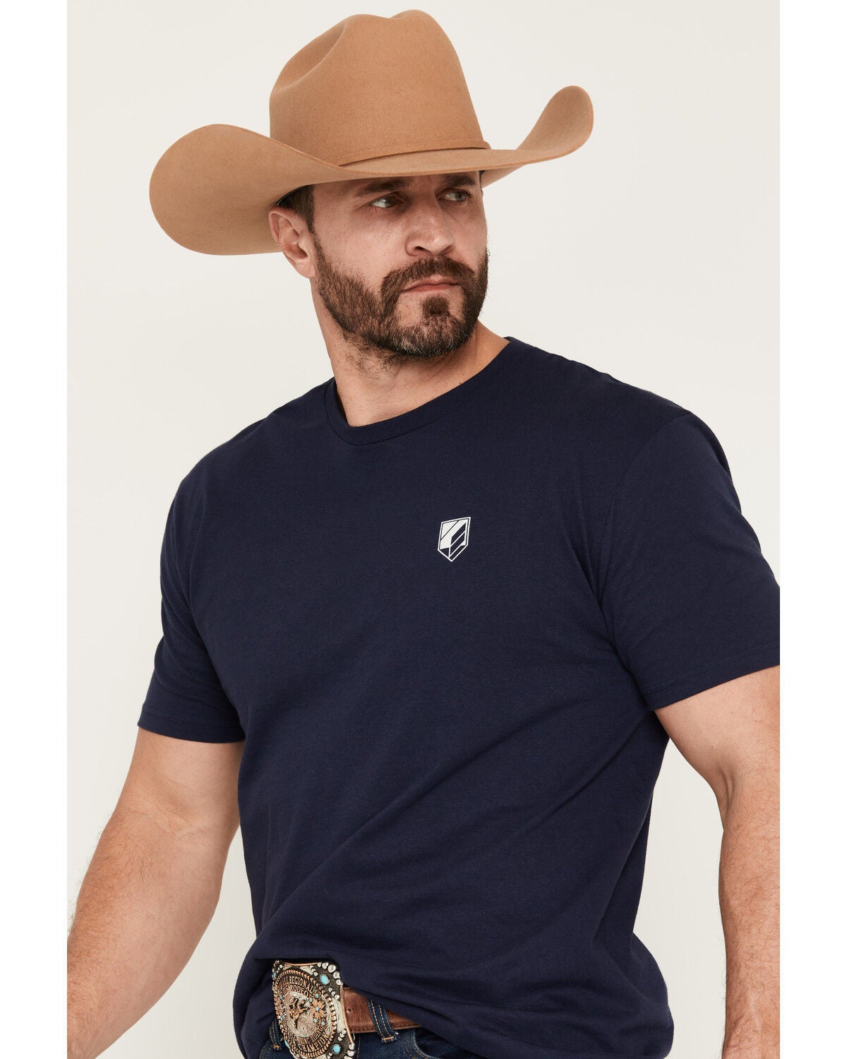 Image #2 - RANK 45&reg; Men's Belt Buckle Short Sleeve Graphic T-Shirt, Navy, hi-res
