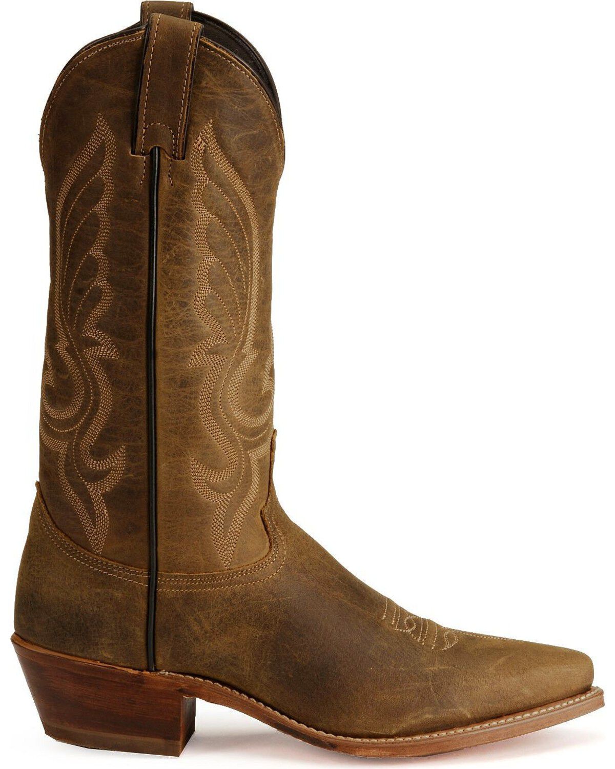 Image #2 - Abilene Men's Distressed Leather Western Boots - Snip Toe, Distressed, hi-res