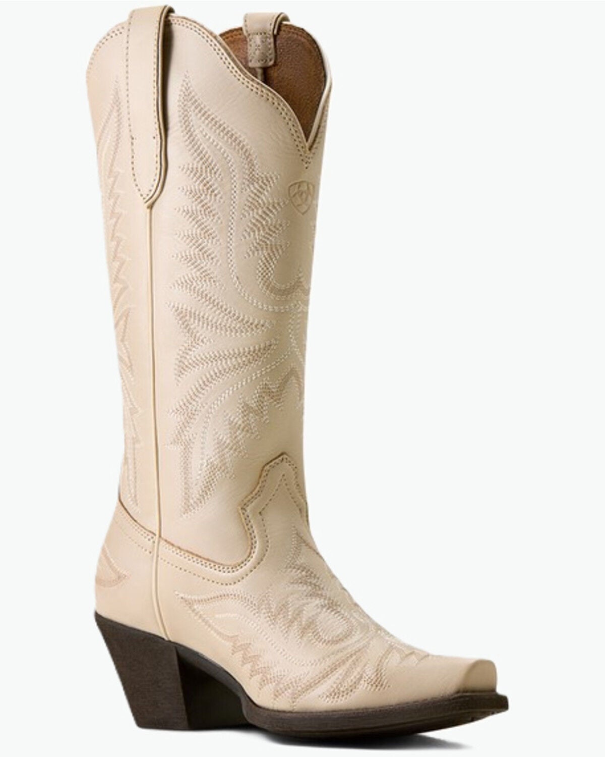 Image #1 - Ariat Women's Round Up Collins Performance Western Boots - Snip Toe, Beige, hi-res