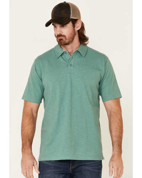 Image #1 - North River Men's Solid Slub Short Sleeve Polo Shirt , Green, hi-res