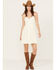 Image #1 - Molly Bracken Women's Lace Button Down Sleeveless Mini Dress, Ivory, hi-res