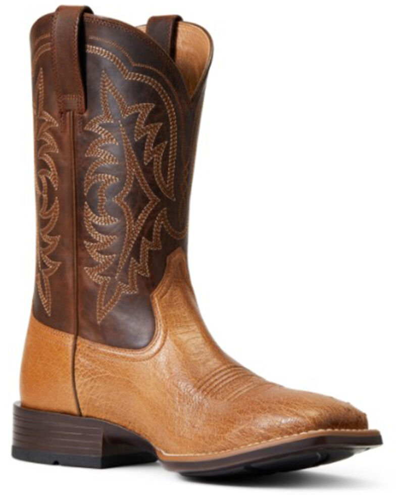 Ariat Men's Ranger Smooth Full Quill Ostrich Night Life Ultra Western Boot - Wide Square Toe , Brown, hi-res