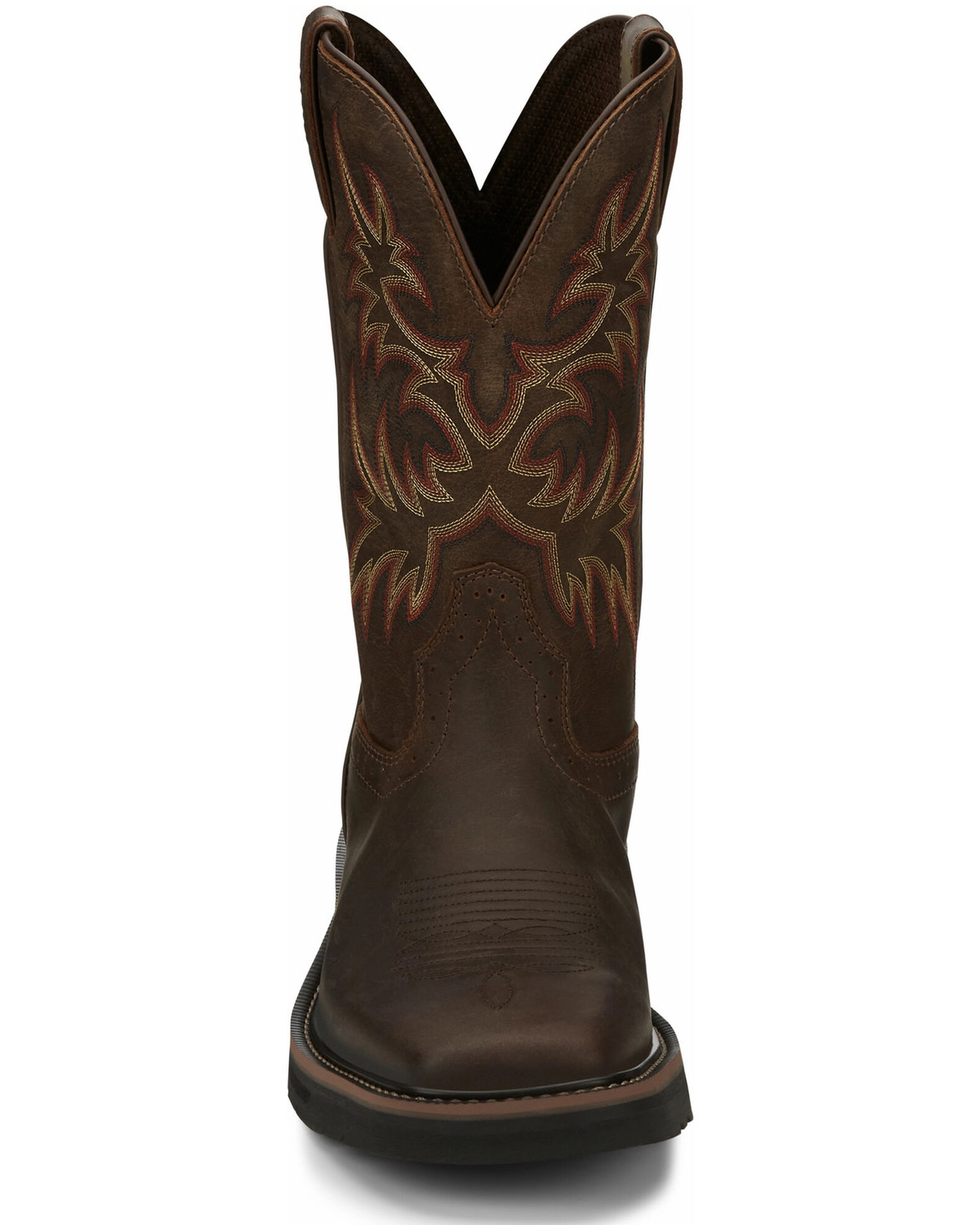 Image #5 - Justin Men's Driller Western Work Boots - Soft Toe, Tan, hi-res