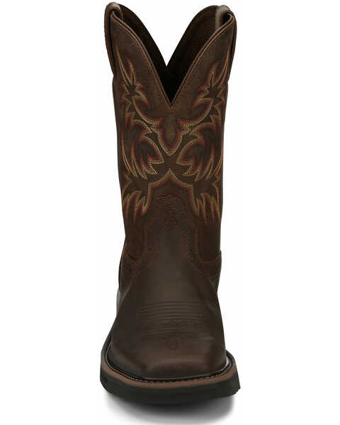 Image #5 - Justin Men's Driller Western Work Boots - Soft Toe, Tan, hi-res