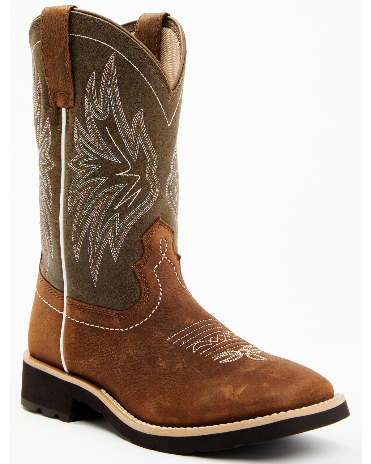 RANK 45&reg; Women's Sage Western Performance Boots - Broad Square Toe, Olive, hi-res