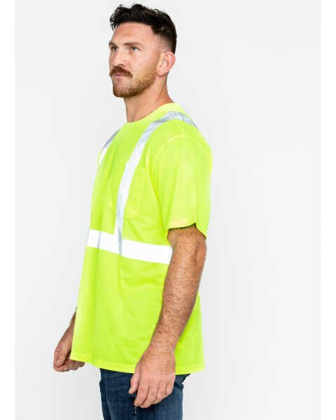 Hawx Men's Reflective Short Sleeve Work T-Shirt , Yellow, hi-res