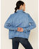 Image #4 - Understated Leather Women's Sunburst Leather Zip-Front Moto Jacket, Turquoise, hi-res