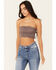 Image #1 - Wishlist Women's Lace Tube Top, Brown, hi-res