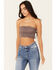 Image #1 - Wishlist Women's Lace Tube Top , Brown, hi-res