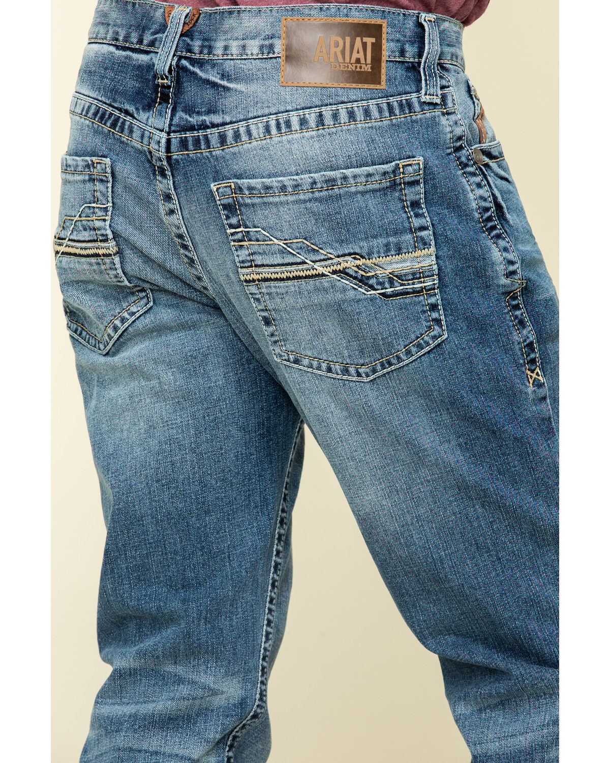 Image #4 - Ariat Men's M4 Dakota Low Stretch Stackable Slim Straight Jeans, Blue, hi-res