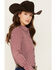 Image #2 - Ariat Women's Geo Team Kirby Long Sleeve Button Down Stretch Western Shirt, Pink, hi-res