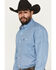 Image #2 - George Strait by Wrangler Men's Geo Print Long Sleeve Button-Down Stretch Western Shirt - Tall, Blue, hi-res