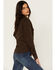 Image #2 - Cleo + Wolf Women's Pincord Button Down Long Sleeve Snap Western Shirt, Chocolate, hi-res