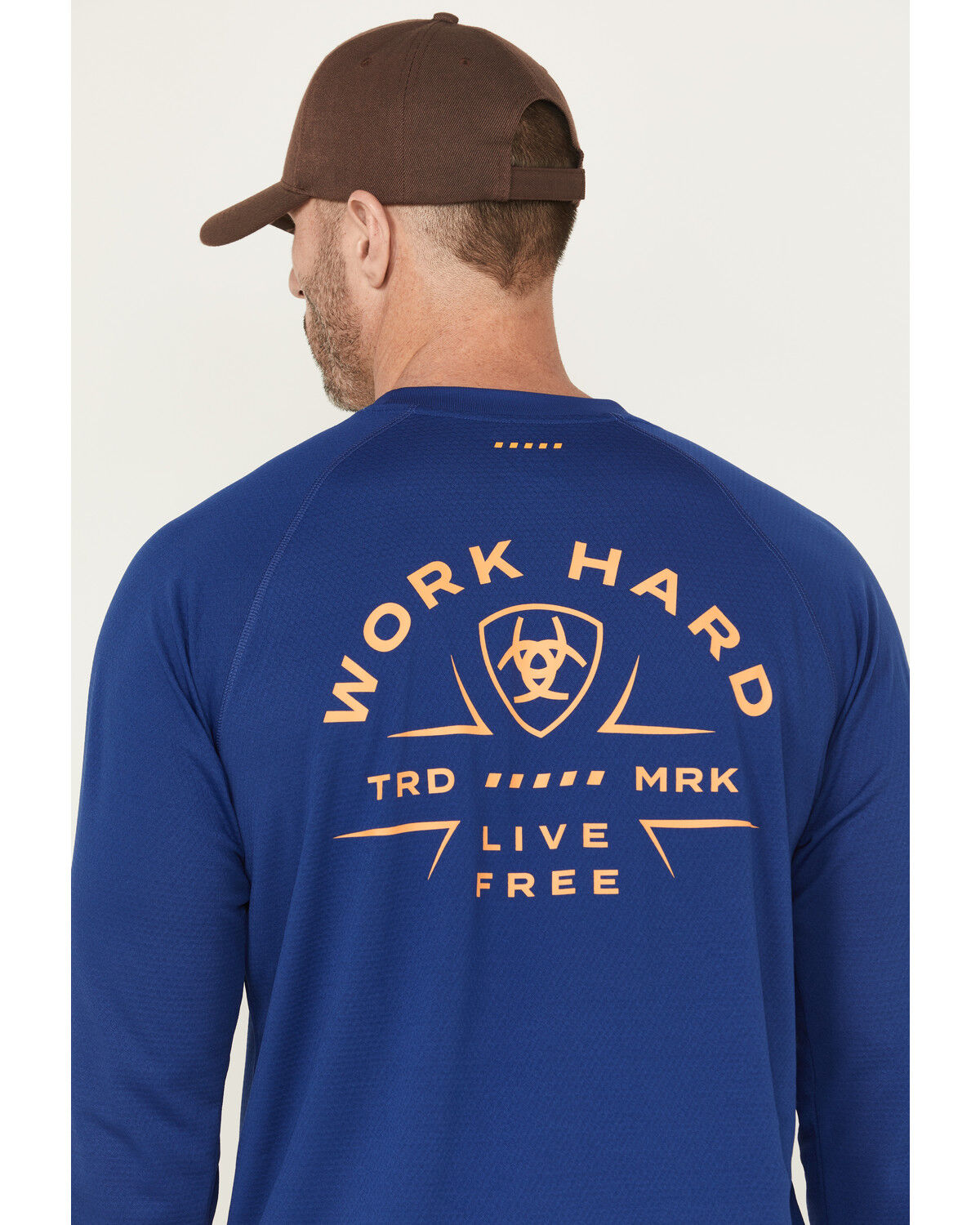 Image #4 - Ariat Men's Rebar Heat Fighter Work Hard Long Sleeve Pocket Work Shirt, Medium Blue, hi-res