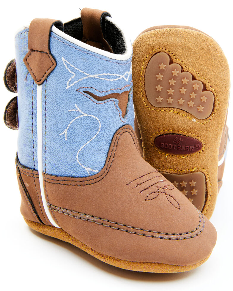 Cody James Infant Boys' Longhorn Poppet Boots, Brown/blue, hi-res