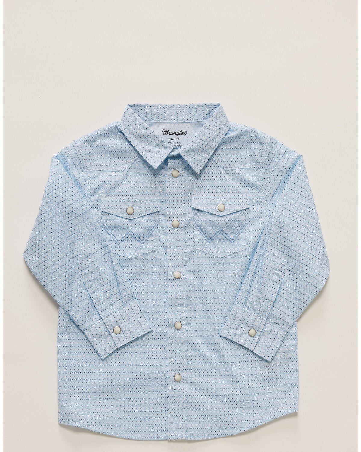 Image #1 - Wrangler Toddler Boys' Geo Print Long Sleeve Snap Western Shirt, Blue, hi-res