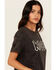 Image #2 - Rock & Roll Denim Women's Rodeo Short Sleeve Graphic Tee, Black, hi-res
