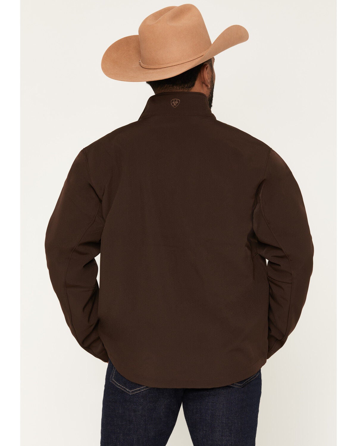Image #4 - Ariat Men's Chest Logo Softshell Jacket, Chocolate, hi-res