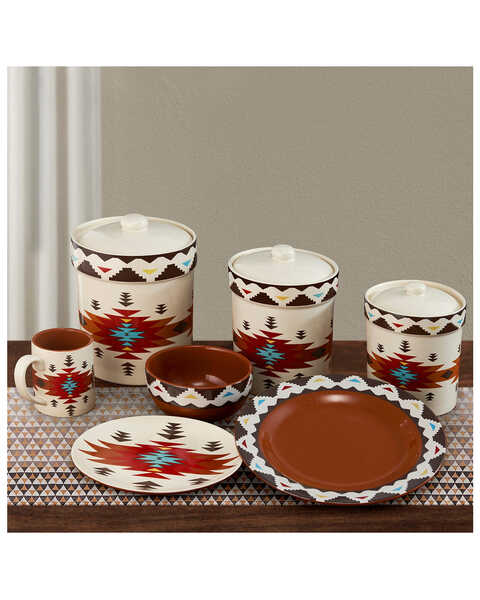 HiEnd Accents Del Sol Southwestern 19pc Dinnerware & Canister Set, Multi, hi-res
