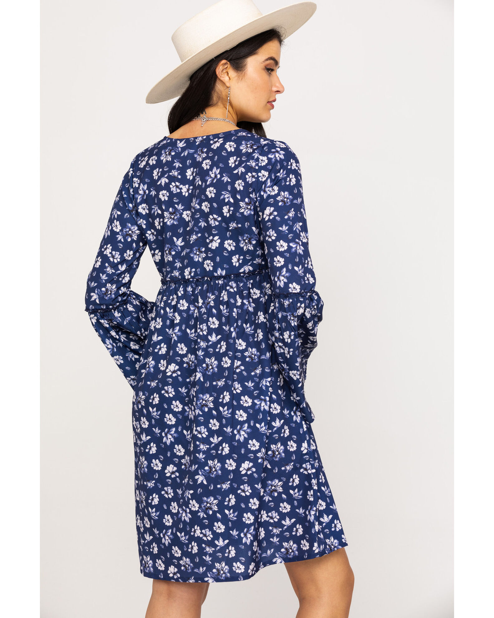 Image #2 - Roper Women's Floral Print Mini Dress, Blue, hi-res