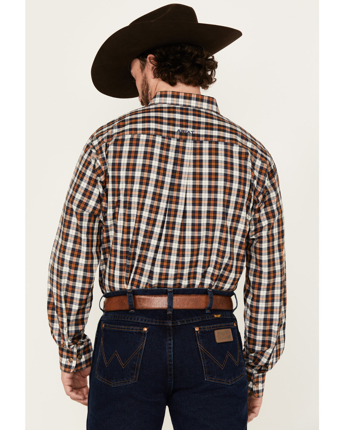 Image #4 - Ariat Pro Men's Thomas Plaid Print Long Sleeve Button-Down Western Shirt, Dark Blue, hi-res