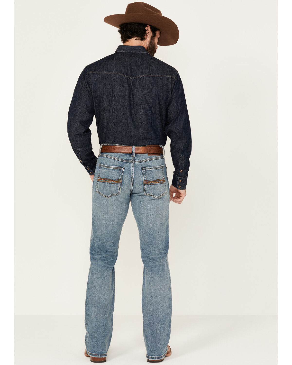 Image #3 - RANK 45® Men's Bodie Medium Wash Slim Bootcut Performance Stretch Denim Jeans, Light Wash, hi-res