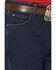 Image #2 - Wrangler Men's 14MWZ Cowboy Cut&reg; Dark Wash Flannel Lined Straight Stretch Denim Jeans, Dark Wash, hi-res