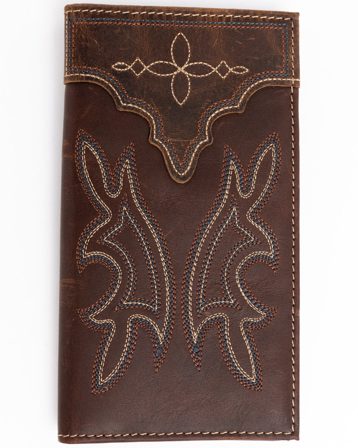 Image #1 - Cody James Men's Rodeo Stitched Leather Wallet, Brown, hi-res