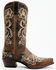 Image #2 - Shyanne Women's Lasy Floral Embroidered Western Boots - Snip Toe, Brown, hi-res