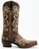 Image #2 - Shyanne Women's Lasy Floral Embroidered Western Boots - Snip Toe , Brown, hi-res