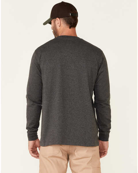 Image #4 - Hawx Men's Solid Charcoal Forge Long Sleeve Work Pocket T-Shirt - Tall , Charcoal, hi-res