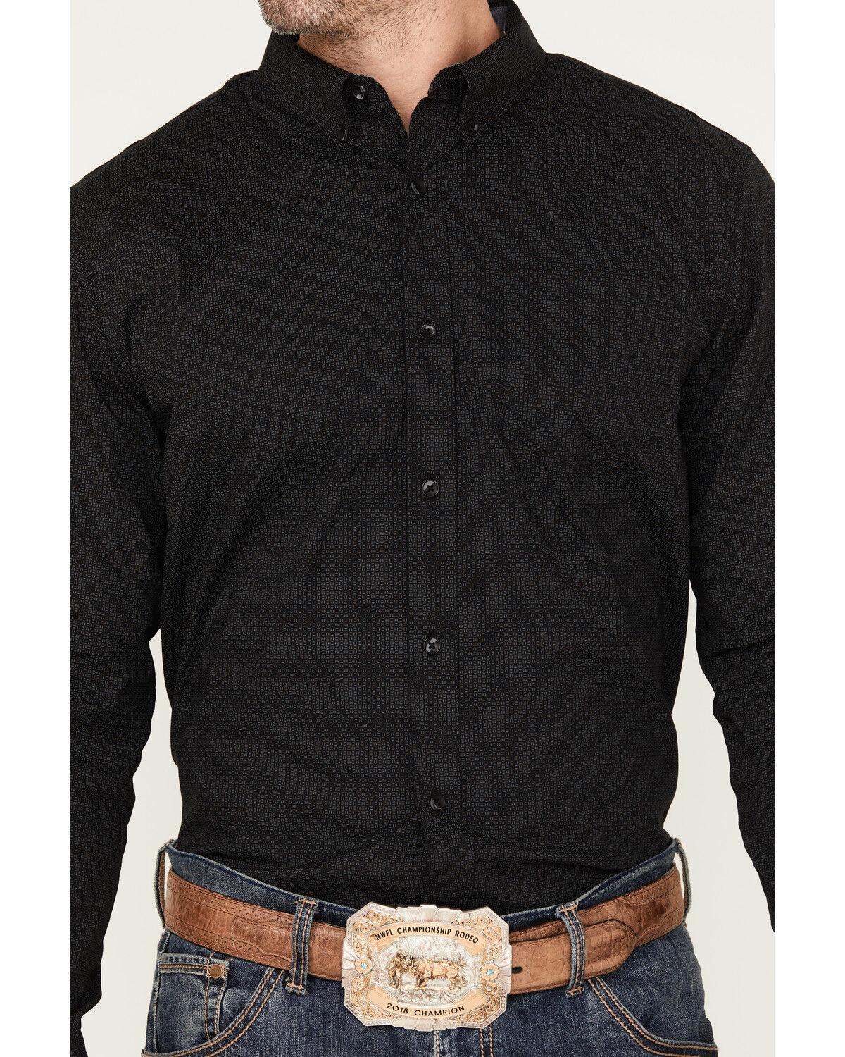 Image #3 - Cody James Men's Bedrock Solid Long Sleeve Stretch Button-Down Western Shirt, Grey, hi-res