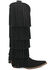 Image #2 - Dingo Women's Wild Child Suede Fringe Tall Western Boots - Snip Toe, Black, hi-res
