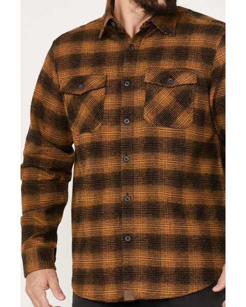 Image #3 - Dakota Grizzly Men's Briggs Button Down Plaid Print Western Flannel Shirt, Gold, hi-res