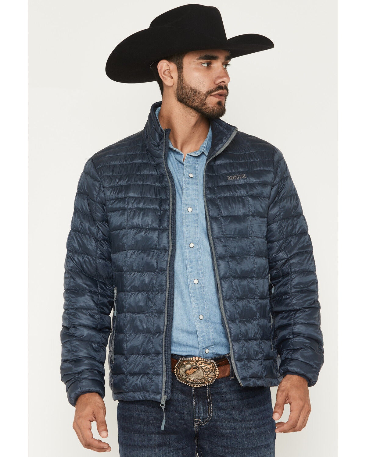 Resistol Men's Cold Bloq Puffer Jacket, Blue, hi-res