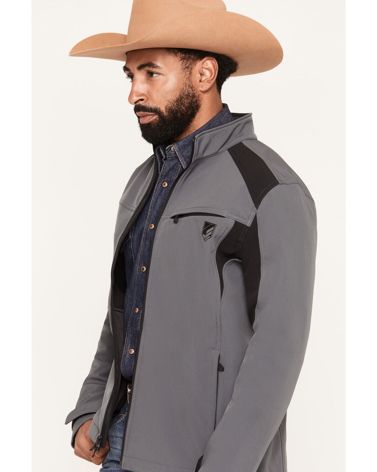 Image #2 - RANK 45&reg; Men's Lancaster Solid Softshell Jacket, Charcoal, hi-res