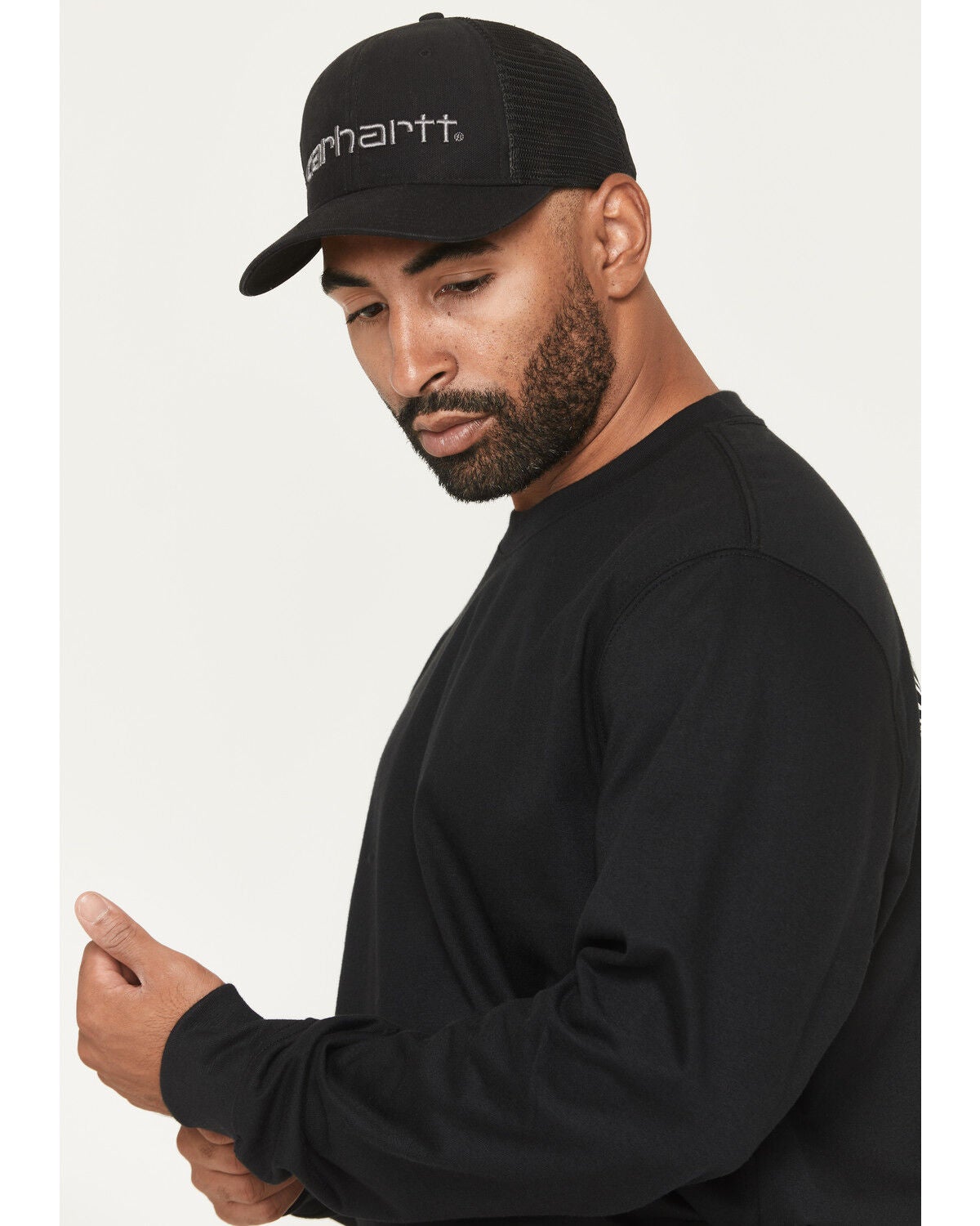 Image #3 - Hawx Men's FR Solid Long Sleeve Work T-Shirt, Black, hi-res