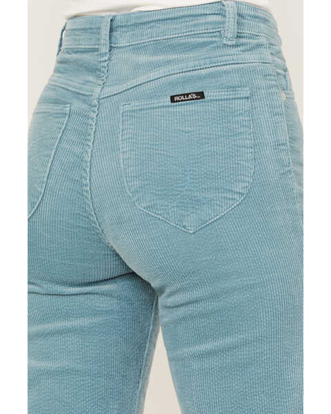 Image #4 - Rolla's Women's Boot Barn Exclusive Eastcoast Corduroy Flare Jeans, Teal, hi-res