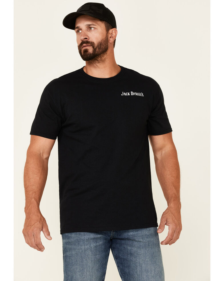 Jack Daniels' Men's Black Vintage Back Graphic Short Sleeve T-Shirt