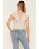 Image #7 - Cleo + Wolf Women's Floral Print Short Sleeve Smocked Shirt, Ivory, hi-res