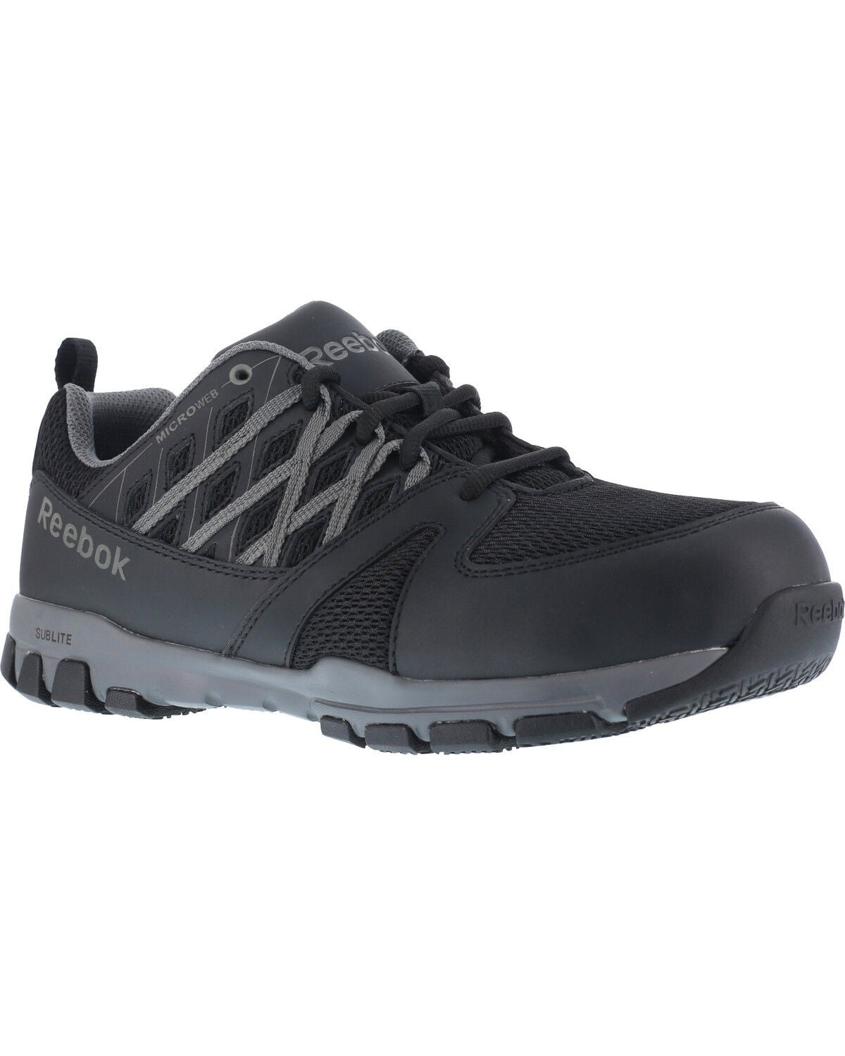 Image #1 - Reebok Women's Athletic Oxford Sublite Work Shoes - Soft Toe, Black, hi-res