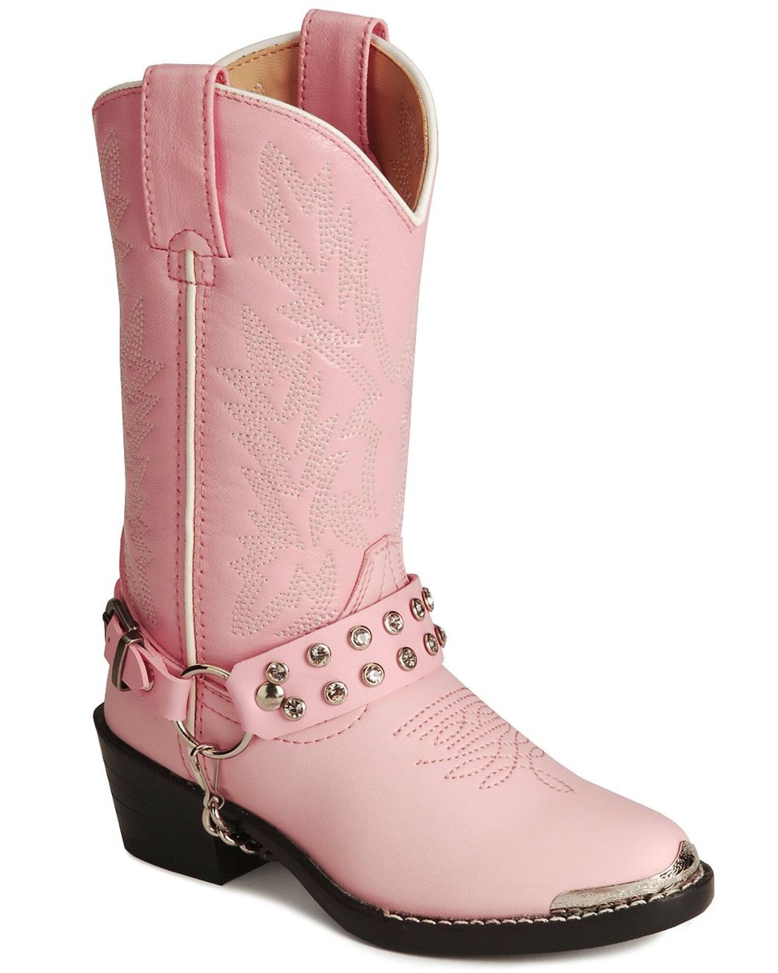 Image #1 - Durango Girls' Harness Boots - Round Toe, Pink, hi-res
